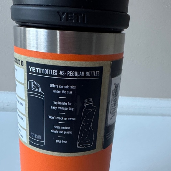 NEW YETI Rambler 18 oz Bottle in King Crap Orange in chug cap - Picture 6 of 10